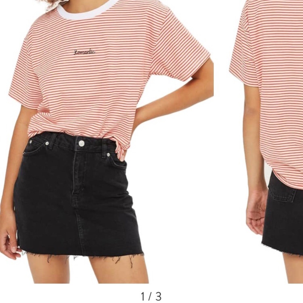 Topshop Moto Black Denim Skirt